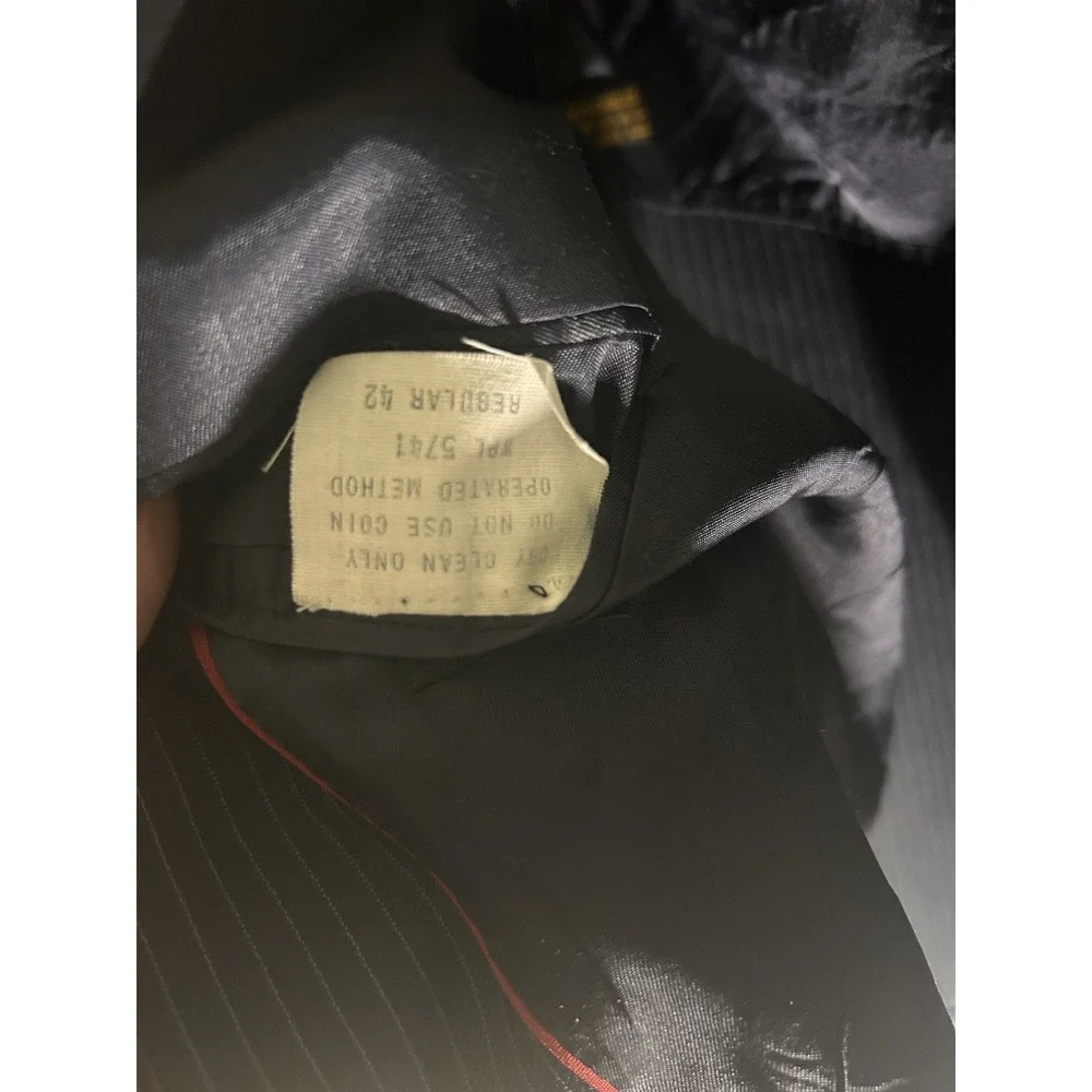 The Mens‎ Store Mens 42R Black Pinstripe Blazer 2 Button Suit Jacket